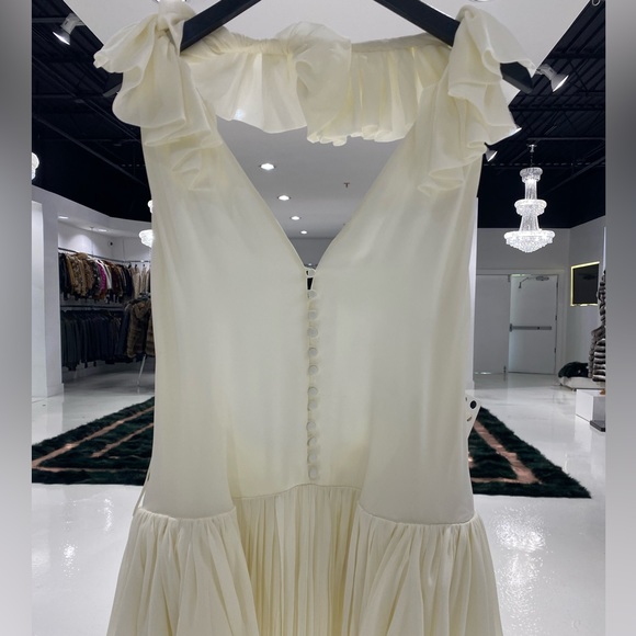 KHAITE Maryam Open-back Ruffled Pleated Silk Crepe de Chine Maxi Dress - Picture 3 of 12